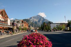08 Looking Down Banff Avenue With Cascade Mountain Behind In Summer.jpg